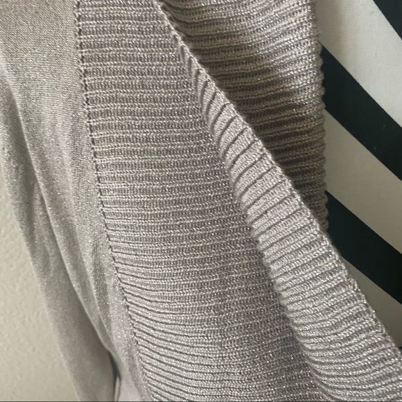 INC || taupe metallic shawl cardigan coat - Picture 3 of 9